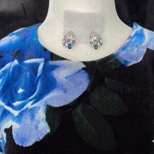 Velvet Dress and Earring Ensemble